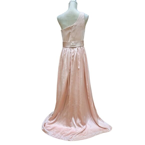 NWT Vera Wang White Blush Pink One Shoulder Gown Prom/Bridesmaids Dress Size 6 - Picture 6 of 13